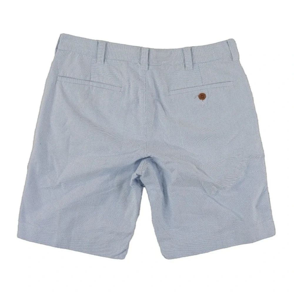 J.Crew Sunwashed Oxford Shorts Men's Size 31 Blue White Micro Stripe 100% Cotton